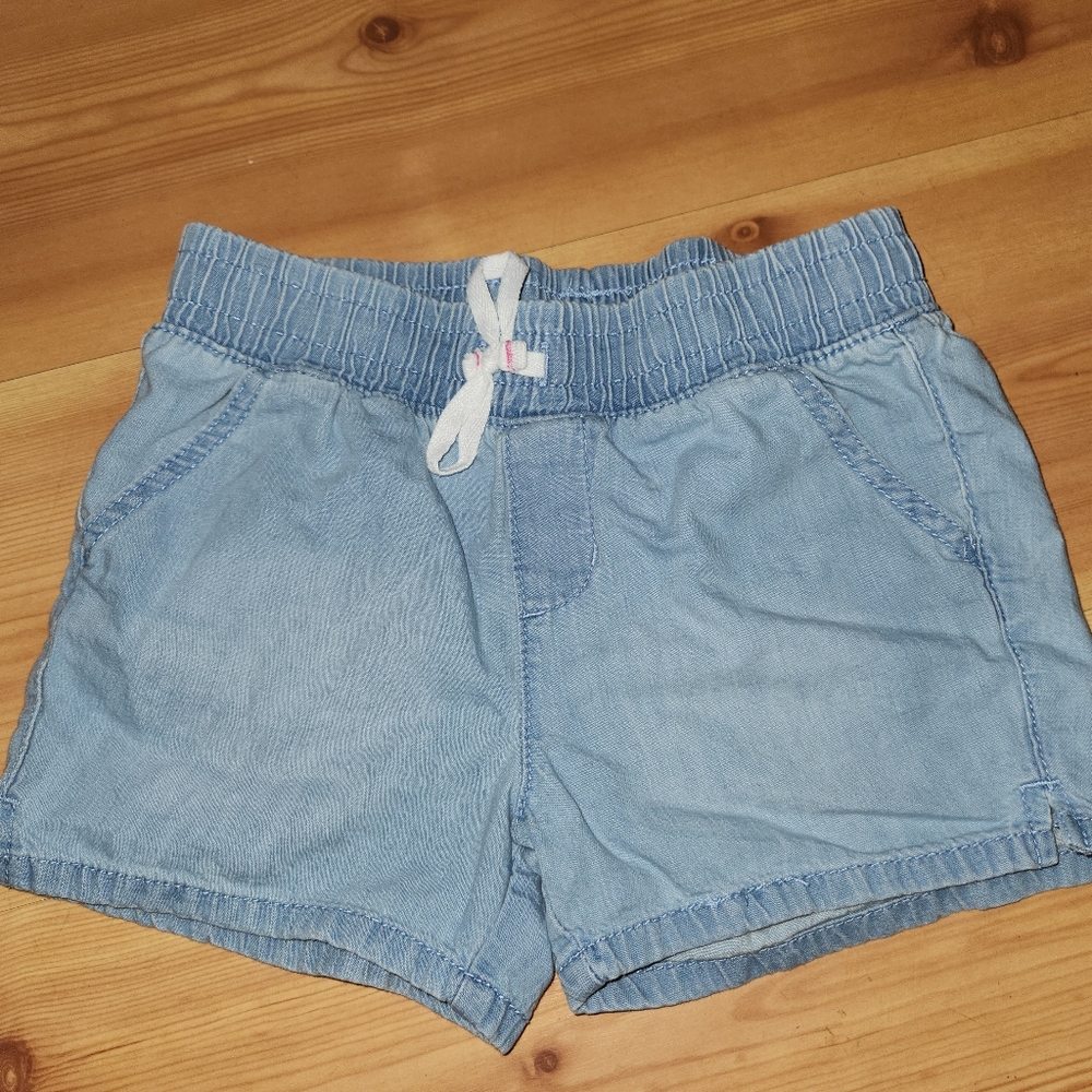 Cat & Jack Girl  Denim Shorts Blue wash M(7/8)  Pull On Adjustable Waist Cotton